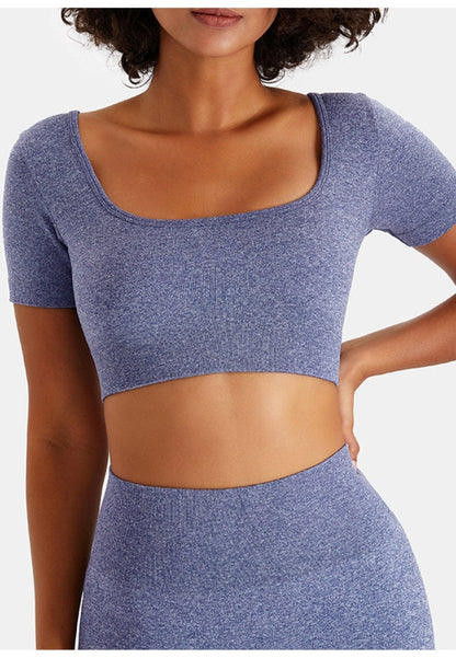 Square Neck Cropped Fitness Top