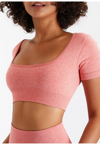 Square Neck Cropped Fitness Top