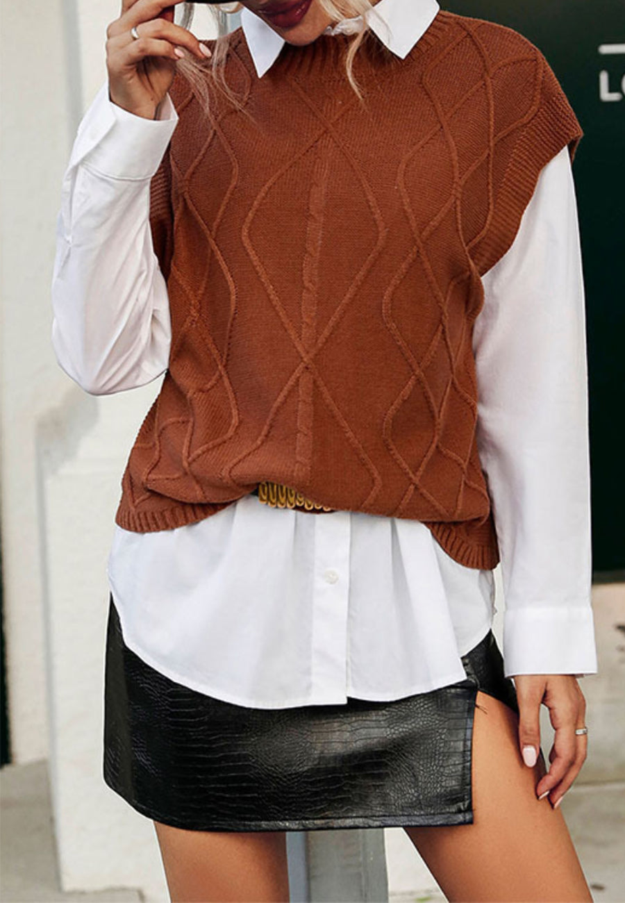 Cable Knit Fall Vest