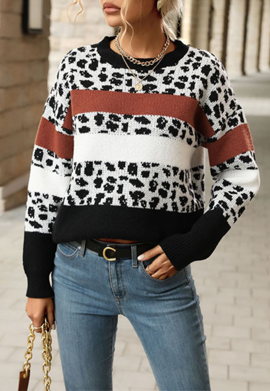 Mixed Animal Print Sweater