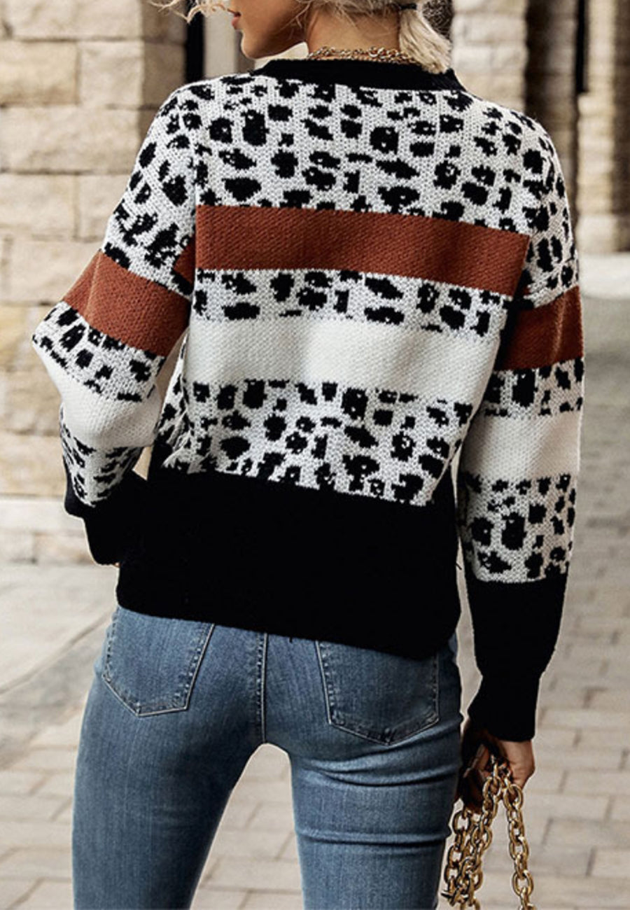 Mixed Animal Print Sweater