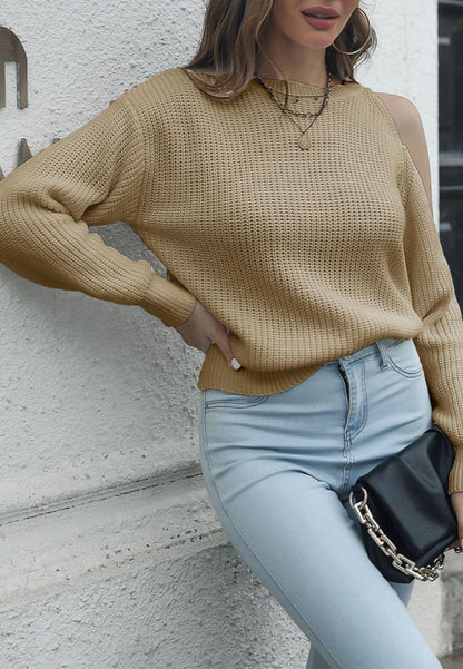 One Shoulder Cutout Sweater