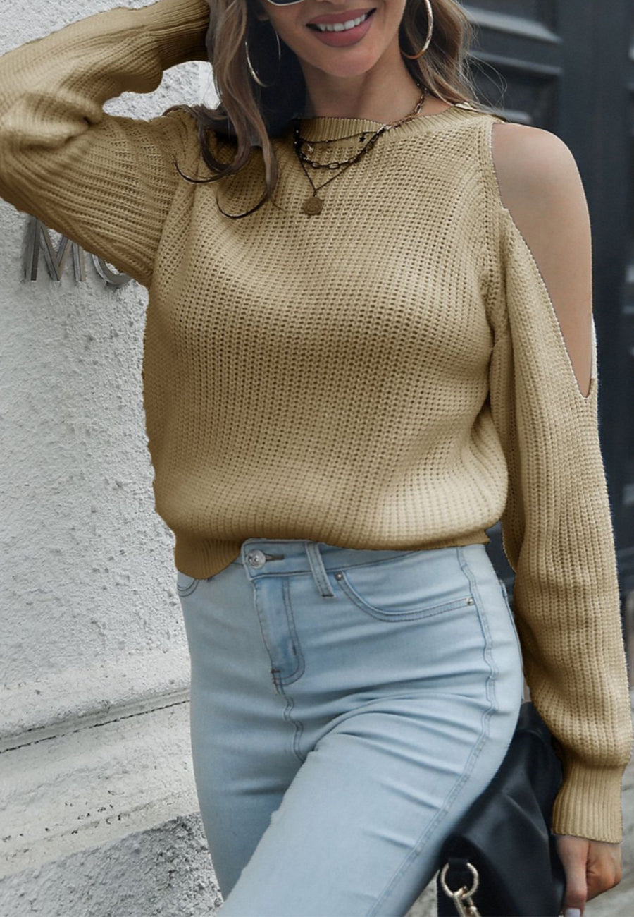 One Shoulder Cutout Sweater