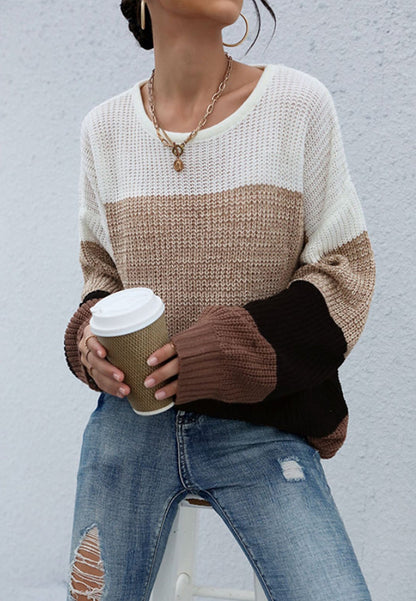 Drop Shoulder Striped Oversized Sweater