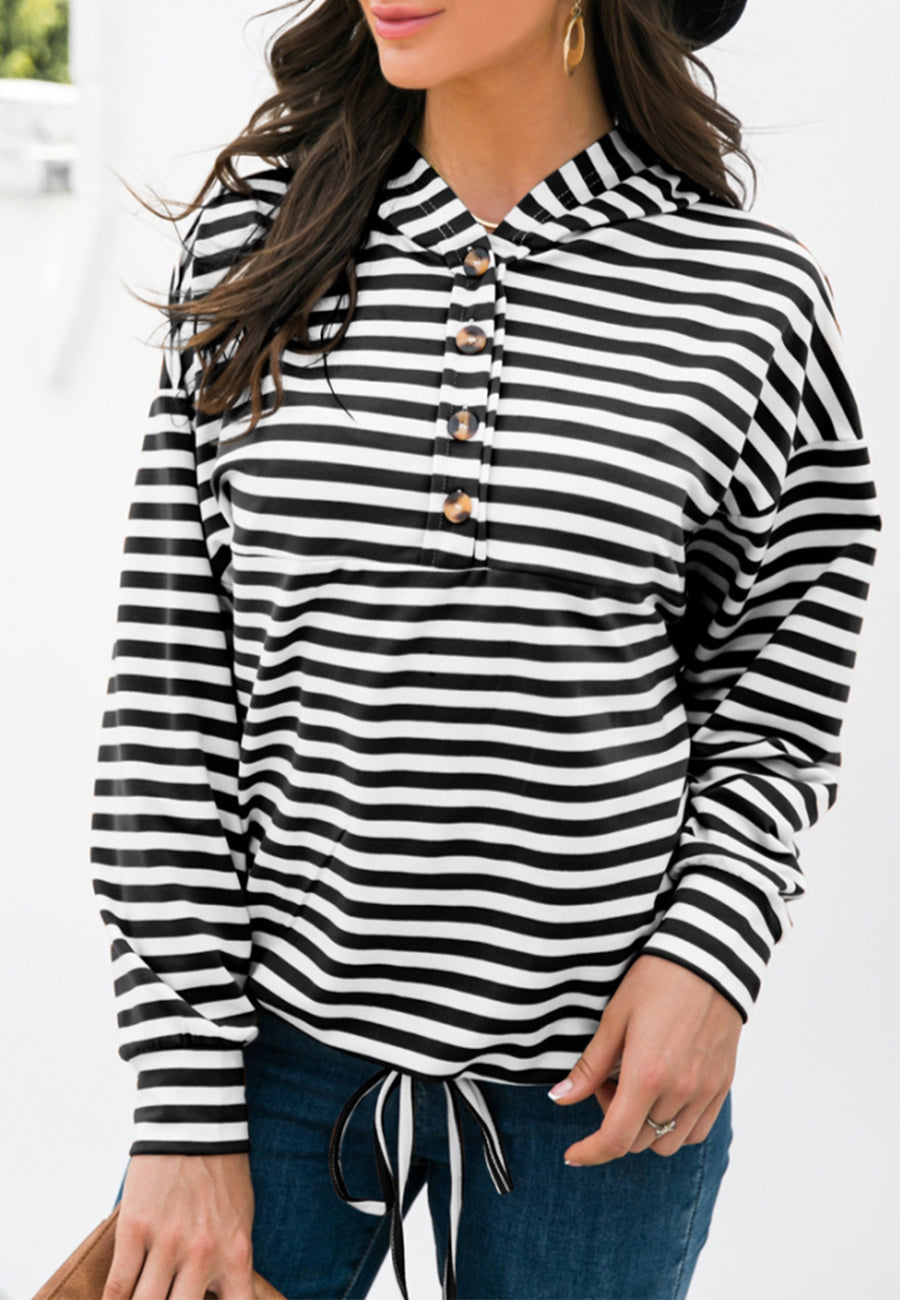 Horizontal striped hoodie new arrivals