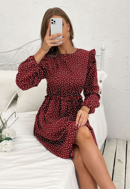 Polka Dot Button Back Dress