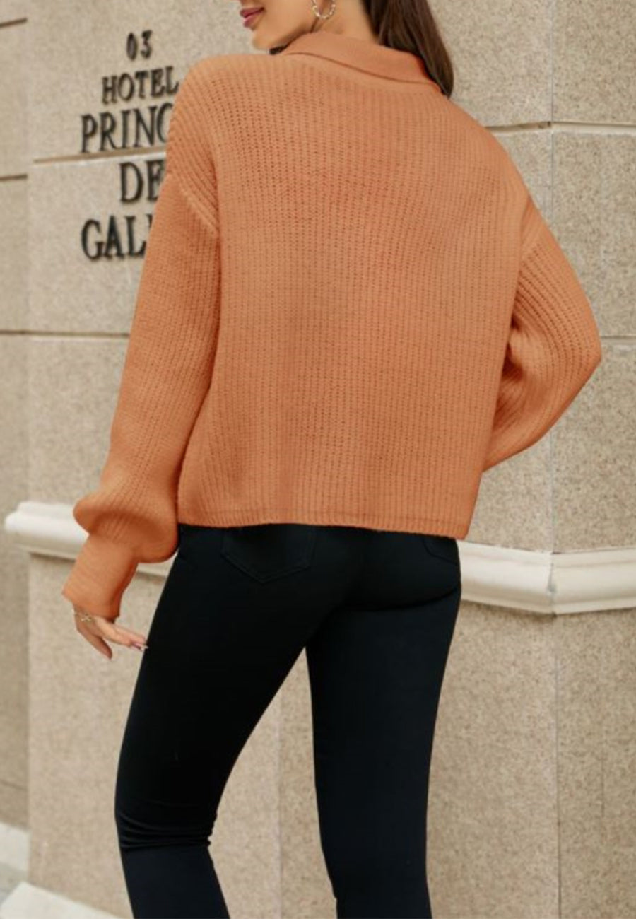 Collared Cozy Knit Sweater