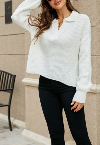 Collared Cozy Knit Sweater