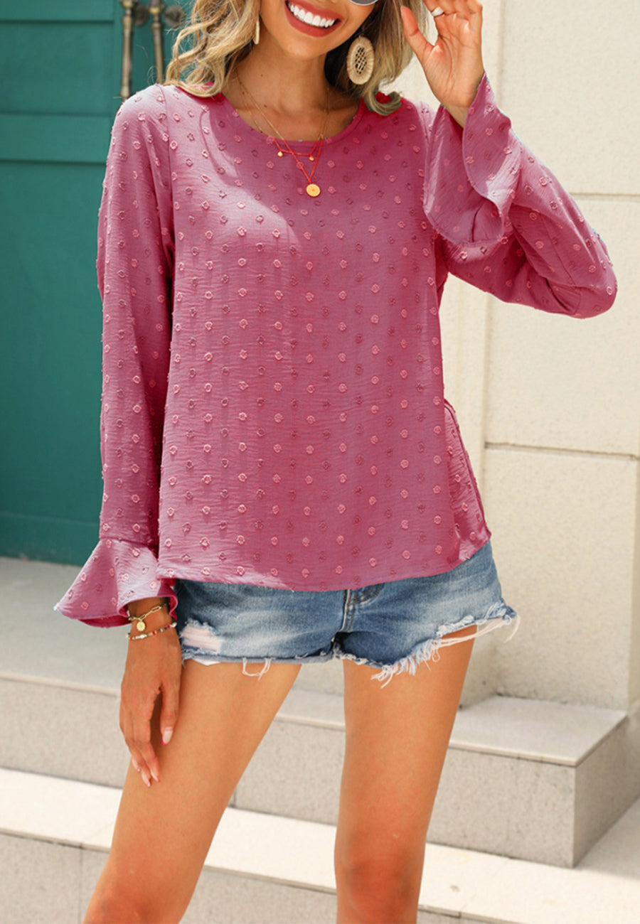 Two Tone Swiss Dot Blouse