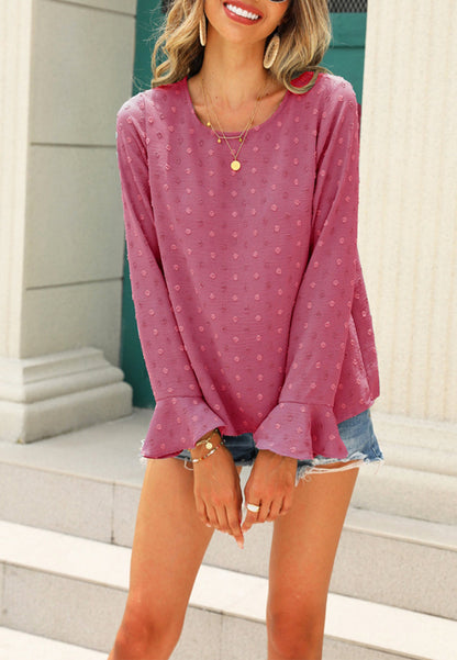 Two Tone Swiss Dot Blouse