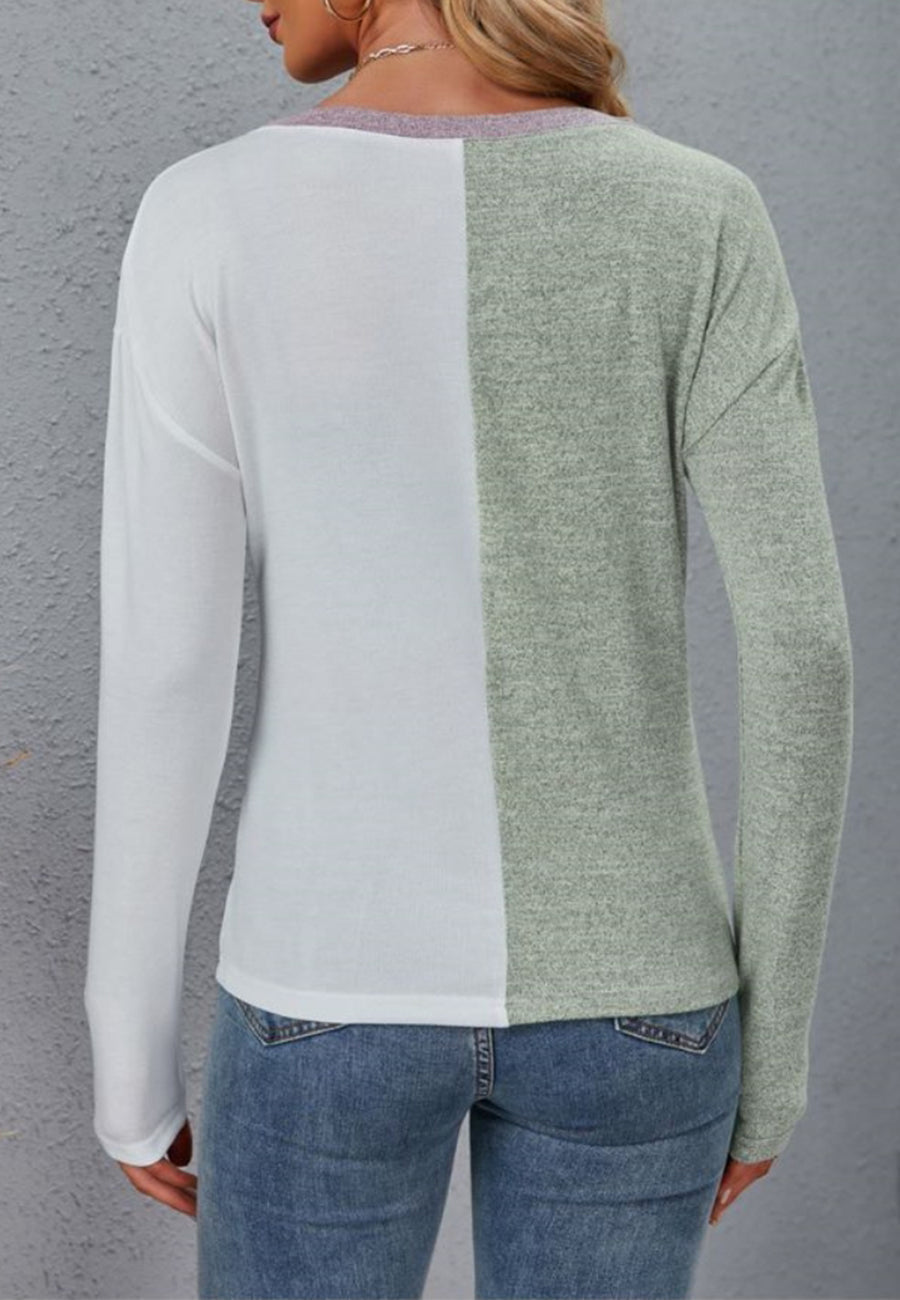 Half Color Block Sweater