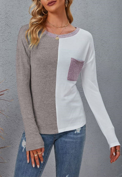 Half Color Block Sweater