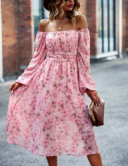 Square Neck Printed Flowy Dress