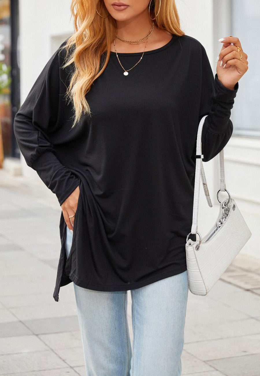 Asymmetrical Hem Side Slit Top