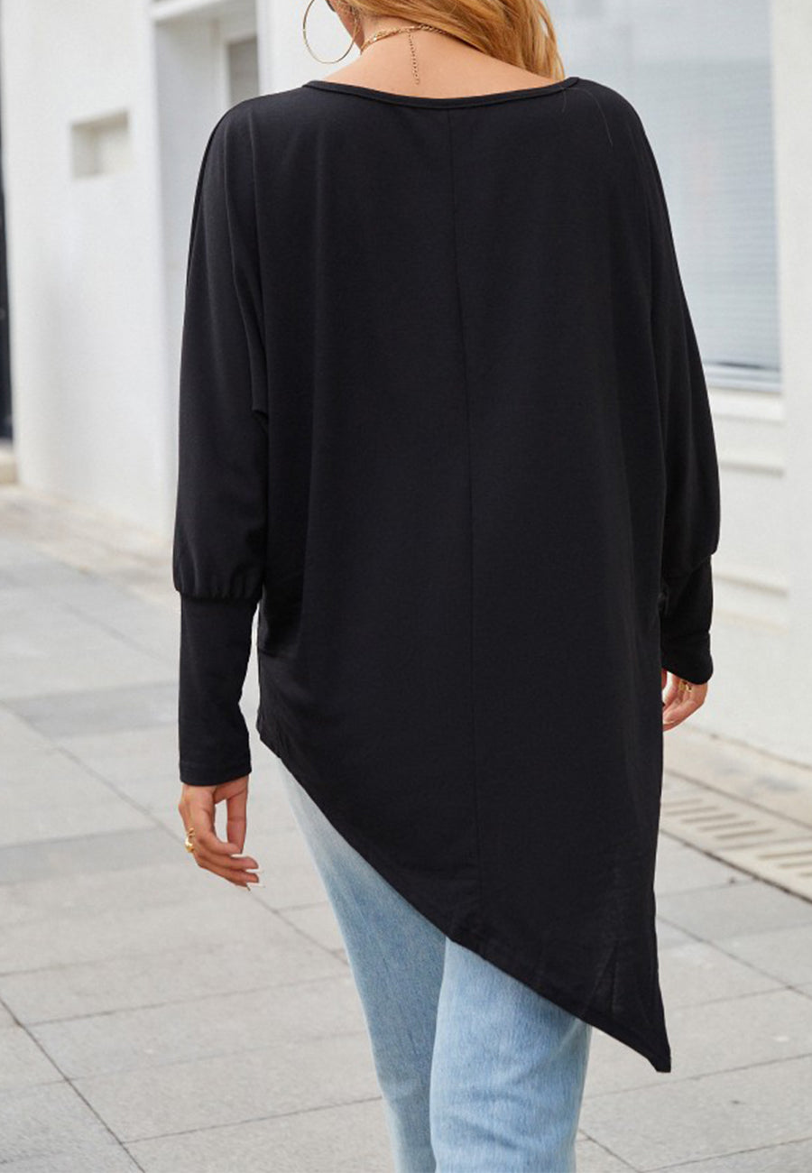 Asymmetrical Hem Side Slit Top