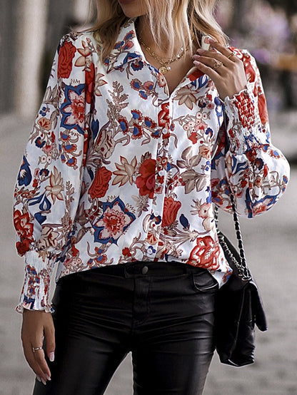 Vintage Floral Button Down Blouse