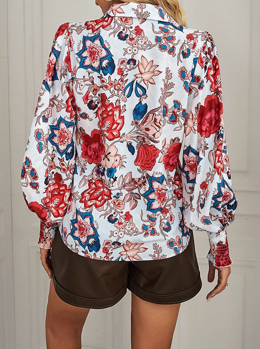 Vintage Floral Button Down Blouse