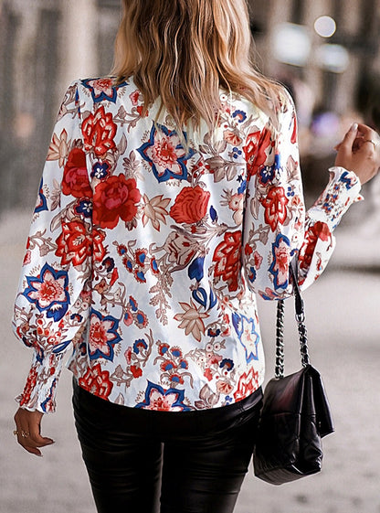 Vintage Floral Button Down Blouse