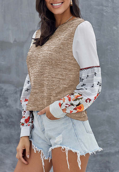 Color Block Mixed Print Sweater