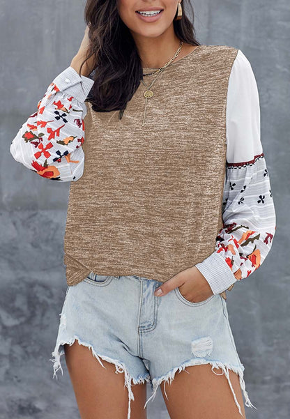 Color Block Mixed Print Sweater