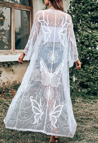 Butterfly Pattern Sheer Robe