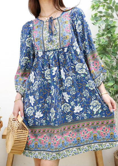 Tie Neck Bohemian Dress