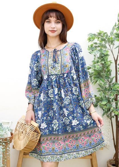 Tie Neck Bohemian Dress