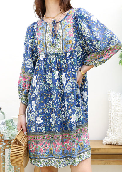 Tie Neck Bohemian Dress