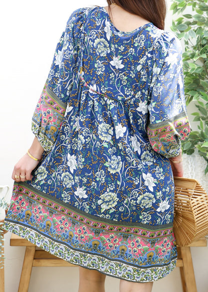 Tie Neck Bohemian Dress