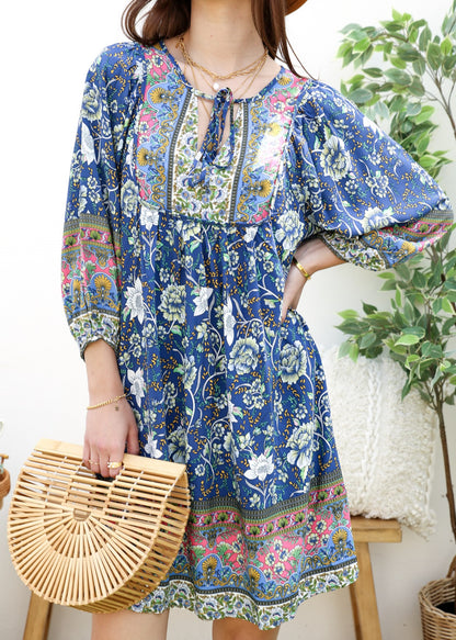 Tie Neck Bohemian Dress