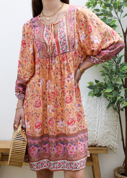 Tie Neck Bohemian Dress