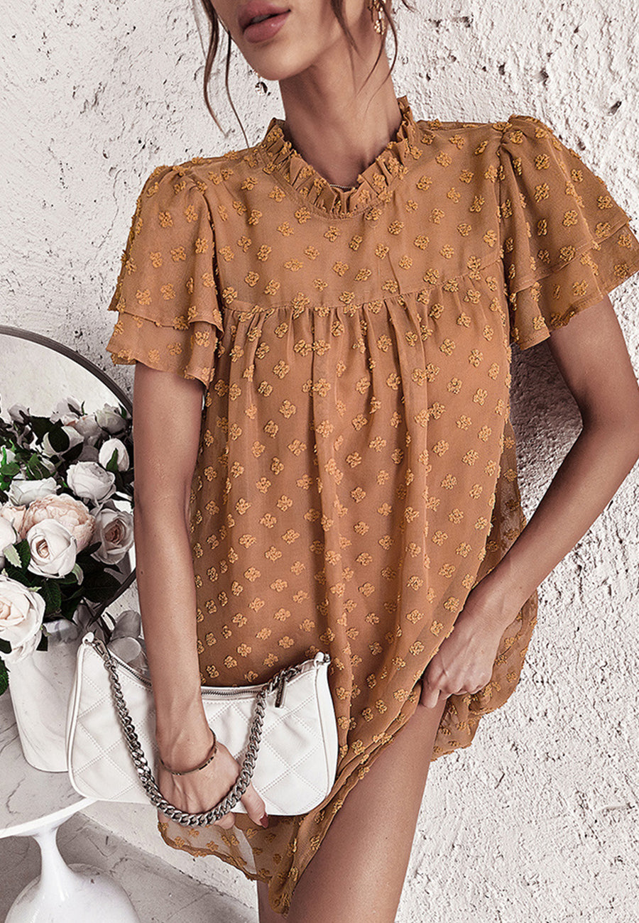 Tiered Flutter Sleeve Dress