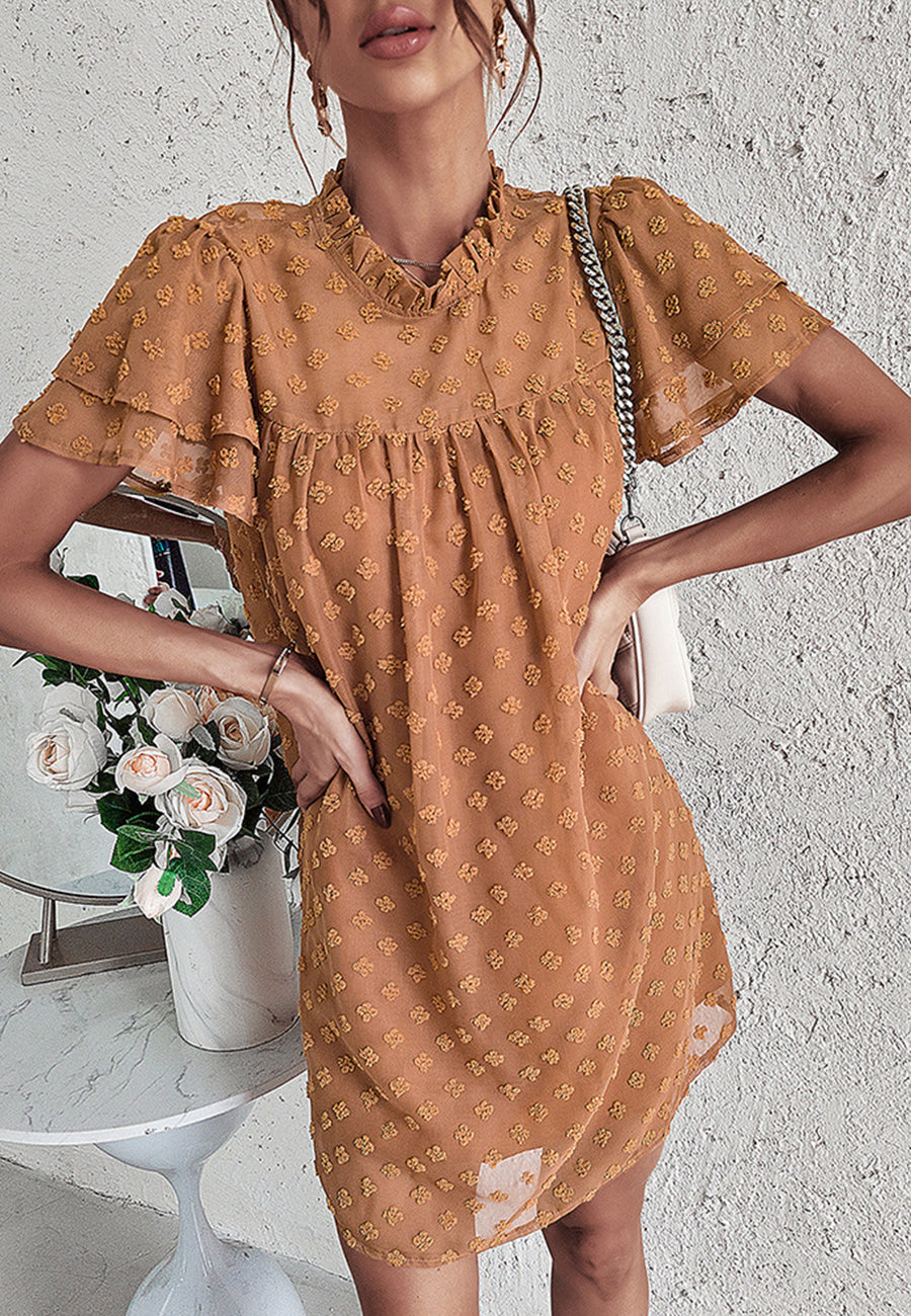 Tiered Flutter Sleeve Dress