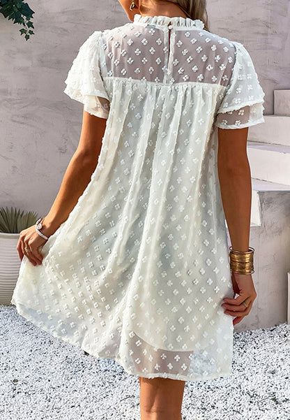 Tiered Flutter Sleeve Dress