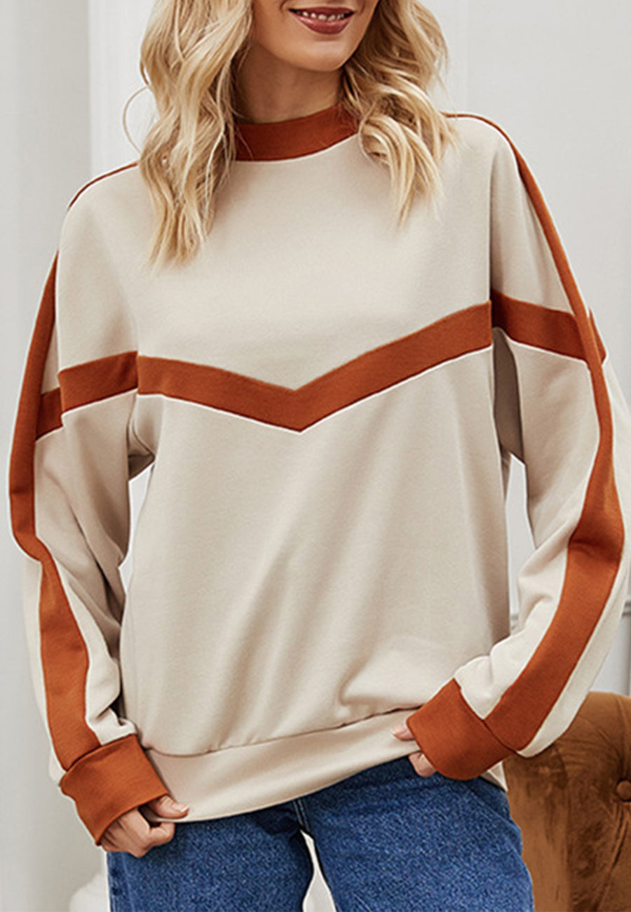 Two Tone Geometric Striped Sweater