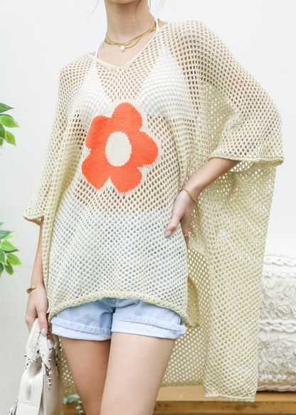 Blusa con estampado de flores en contraste