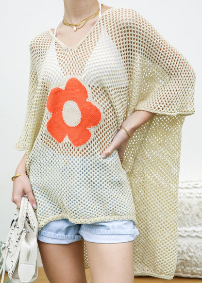 Blusa con estampado de flores en contraste