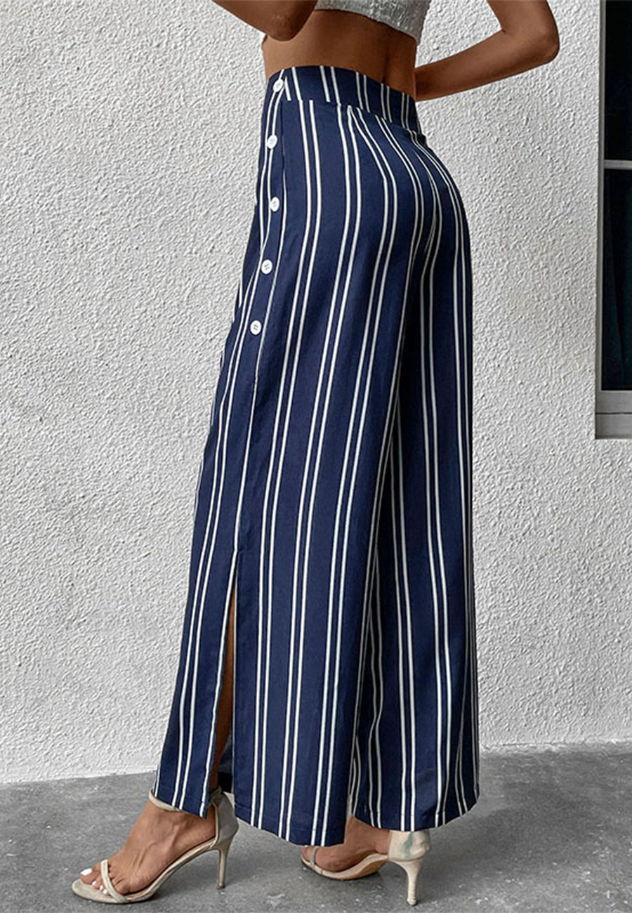 THE OPEN SIDE WIDE LEG PANT in SUNSET AWNING STRIPE CHIOS GAUZE – Lisa  Marie Fernandez
