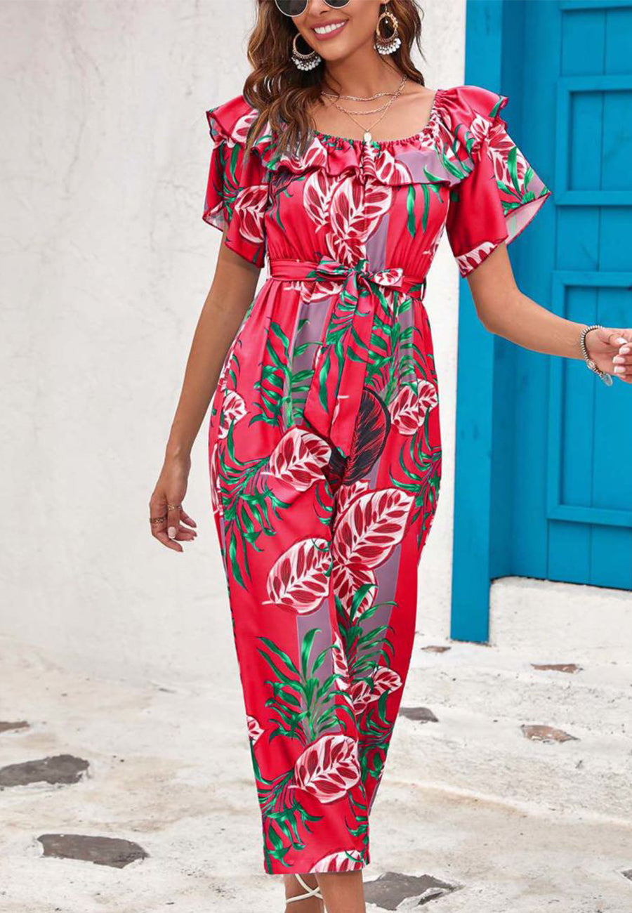 Off shoulder hot sale jumpsuit floral