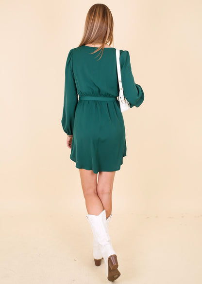 Button Detail Bishop Sleeve Dress