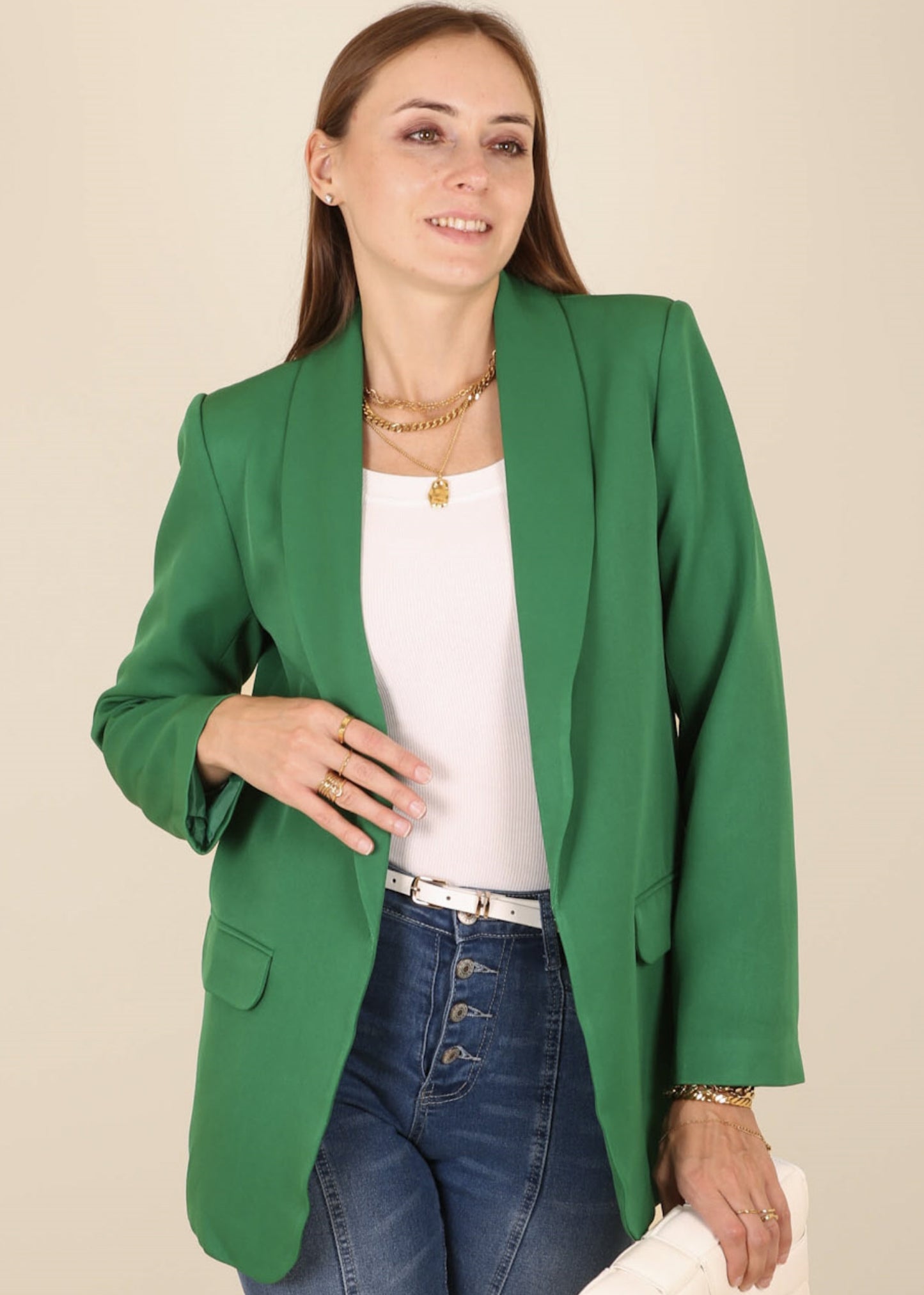 Classic Open Front Blazer