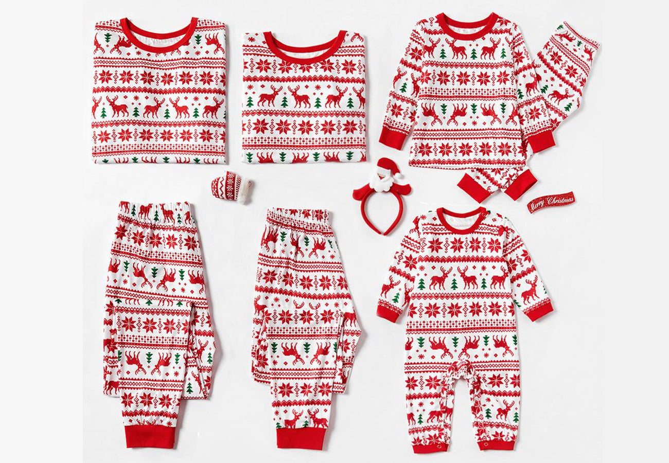 Multi-Pattern Christmas Pajama Set