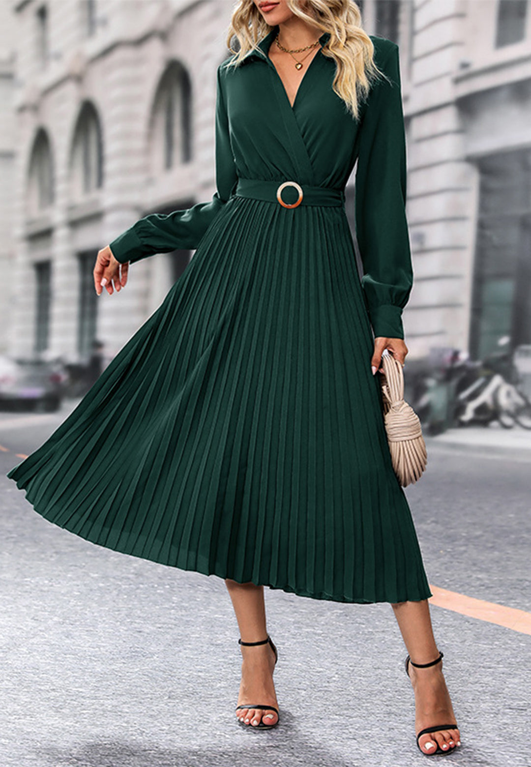 Mid length 2025 pleated dress