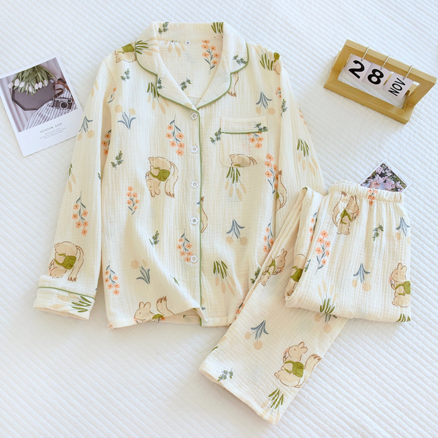 Floral and Squirrel Print Pajama Coordinates