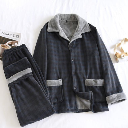 Fur-Lined Gingham Print Pajama Coordinates