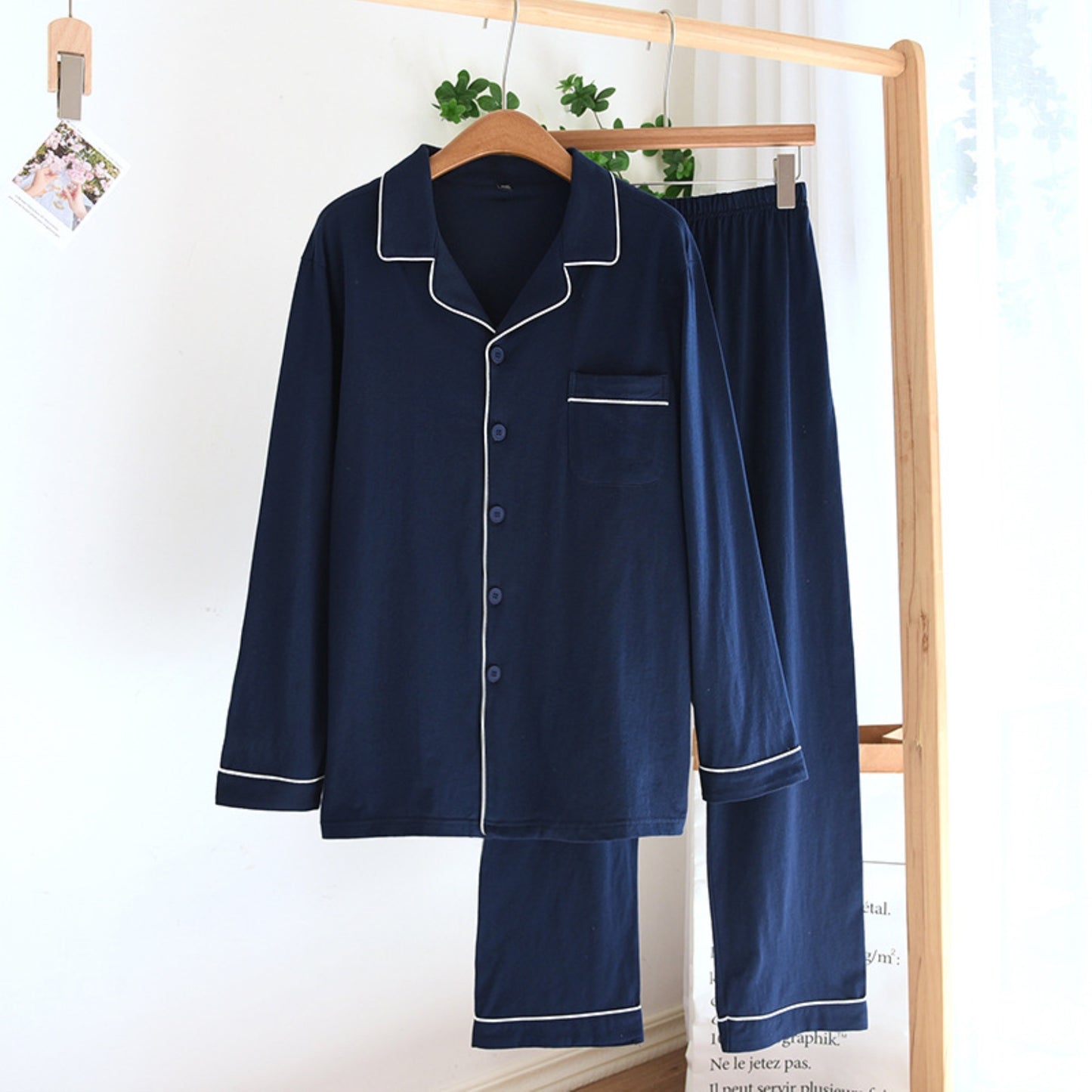 Contrast Piping Pajama Coordinates