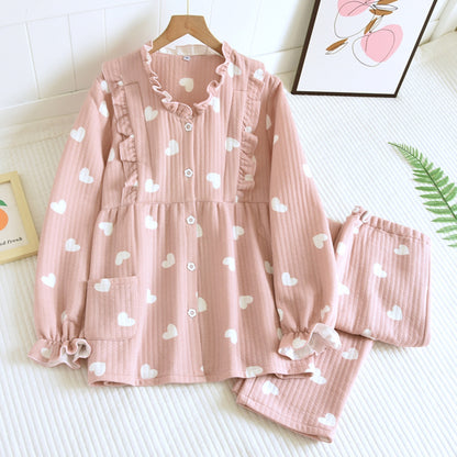 Conjunto de pijama y blusa con estampado de corazones