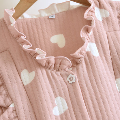 Conjunto de pijama y blusa con estampado de corazones