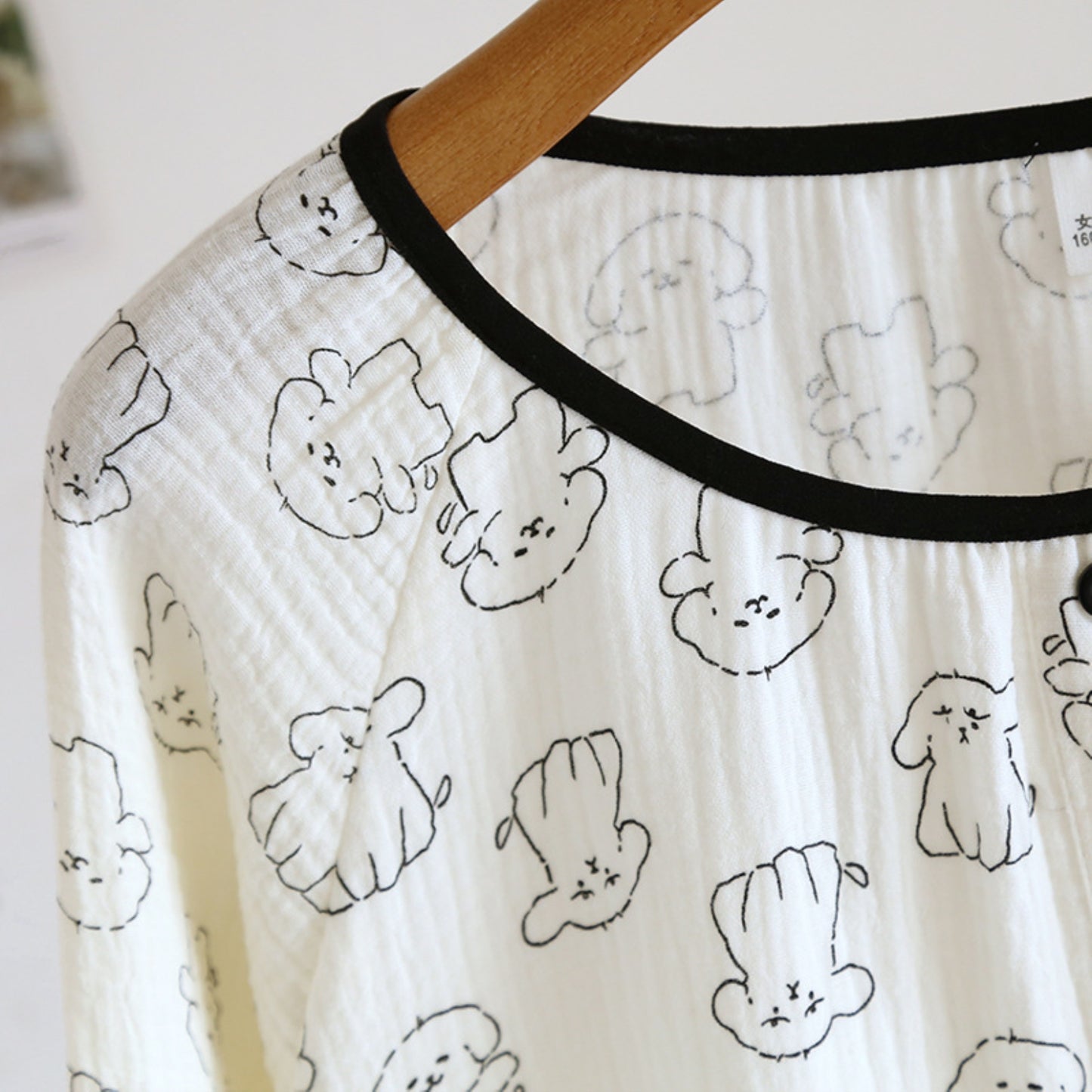 Pijama texturizado con estampado de perro