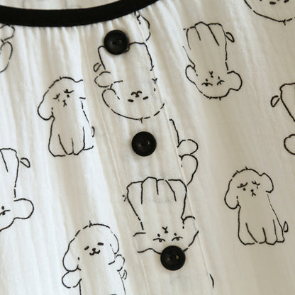 Pijama texturizado con estampado de perro